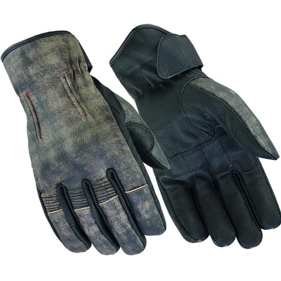 Daniel Smart Men’s Leather Gloves – Rubberized Knuckle Motorcycle Gloves with Touch Screen Fingertips and Reinforced Palm