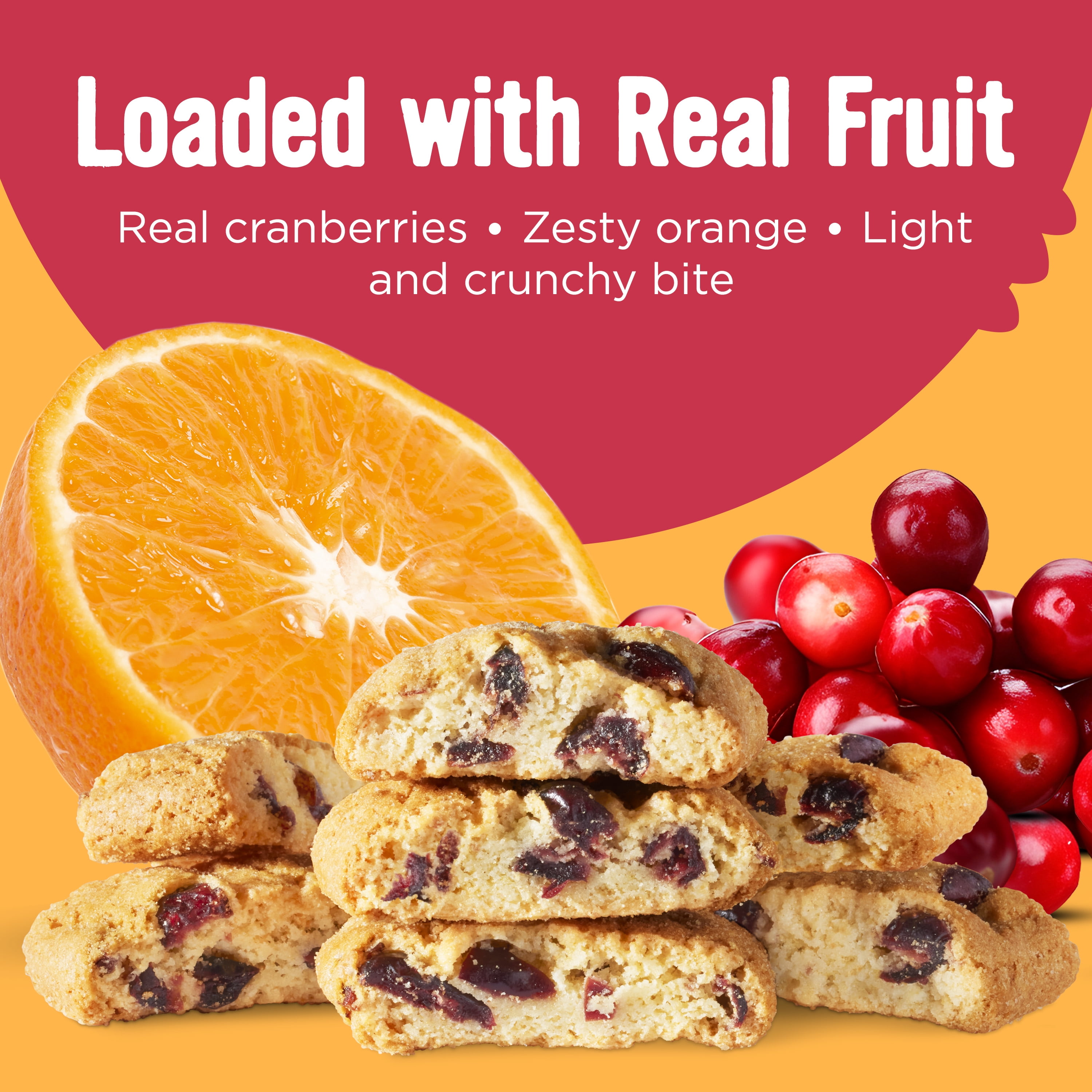 Cooper Street Orange Cranberry Twice-Baked Mini Biscotti Cookies, 5oz Pack of 6