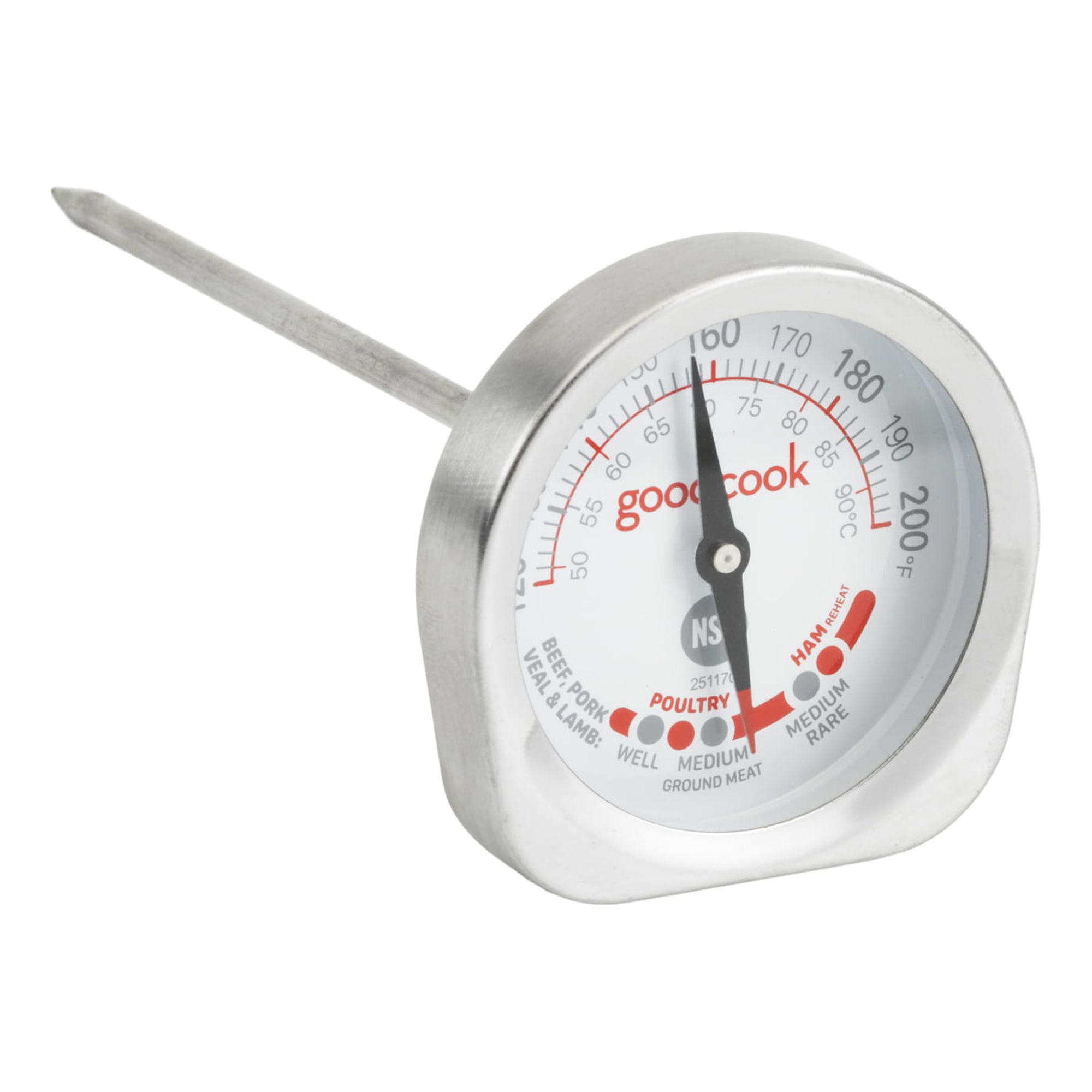 Goodcook Good Cook Classic Meat Thermometer NSF Approved, 1, Bright Steel
