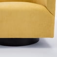 thumbnail image 5 of Swivel Accent Chair, Round Barrel Chiar with Wood Base, Upholstered Armchair Sofa Chair with High Density Foam Cushion, Comfy Lounge Chair for Living Room, Bedroom, Golden, 5 of 6