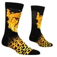 thumbnail image 5 of ODD SOX – Cheetah Face Animal Novelty Crew Socks – Unisex Size Large – Comfy Cotton Blend – Fast, 5 of 6