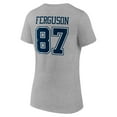 thumbnail image 3 of Women's Jake Ferguson Gray Dallas Cowboys Icon Player Name & Number V-Neck T-Shirt, 3 of 3