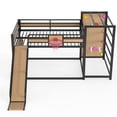 thumbnail image 4 of Bellemave Bunk Bed with Slide & Basketball Hoop, Full over Full Bunk Bed with Pull-up Rings and Climbing Wall, Metal Full Size Loft Bed with Bookcase and Play Space, Yellow, 4 of 9