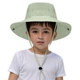 thumbnail image 5 of Toddler Boys Girls Bucket Hat Summer Wide Brim Outdoor Sun Hat For Toddler Baby Kids Fishing Hat UPF 50+ Breathable Sun Hat Beach Hat Gibobby,3-10 Years,Light Green, 5 of 6