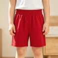 thumbnail image 2 of VBTAPA Boys Girls Cotton Athletic Shorts, Toddler Athletic Basketball Short Pants, Solid Summer Soccer Shorts, Kids School Sports Jogger Shorts Red 12-13 Years, 2 of 7