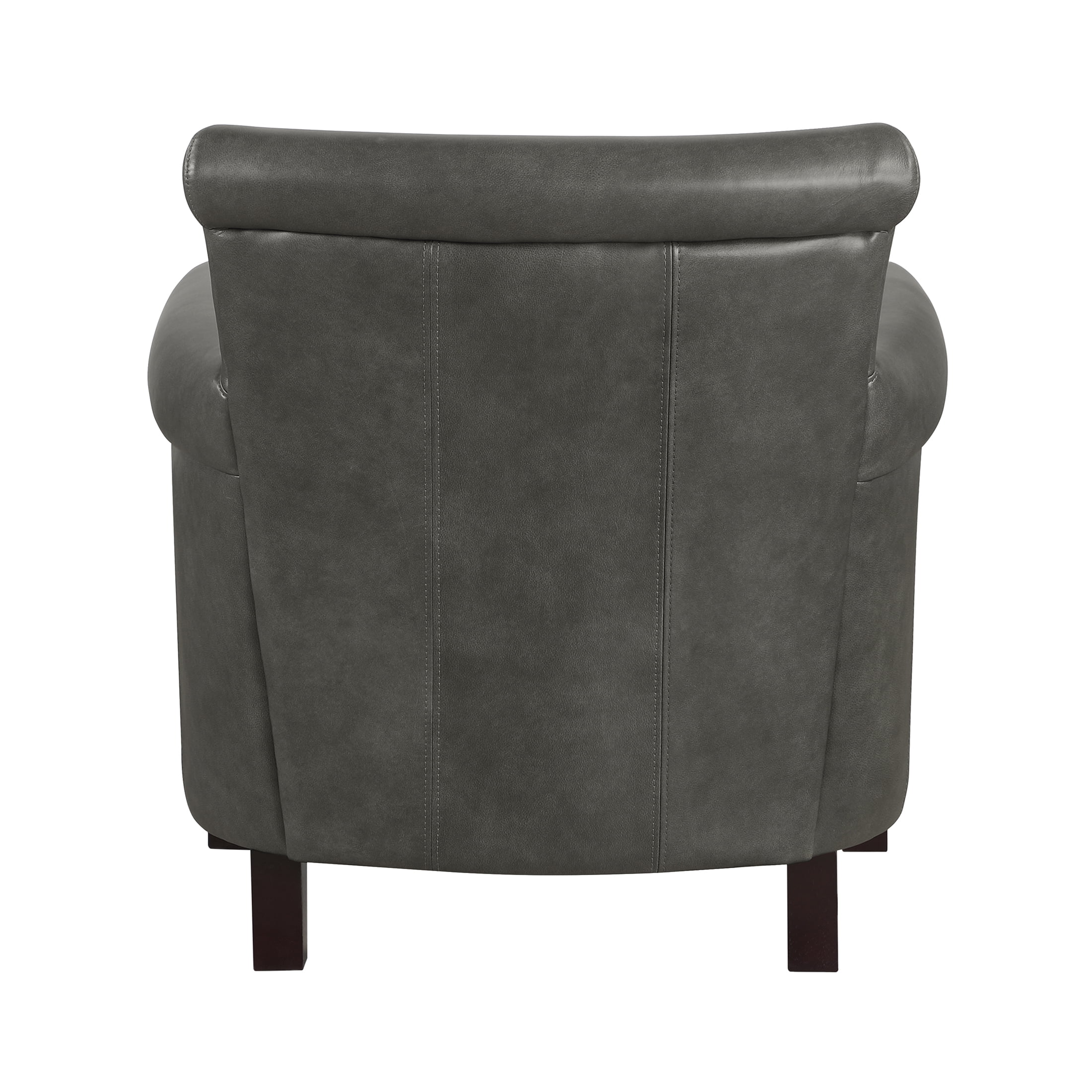 OakvillePark Brindlewood Leather Accent Chair, Gray