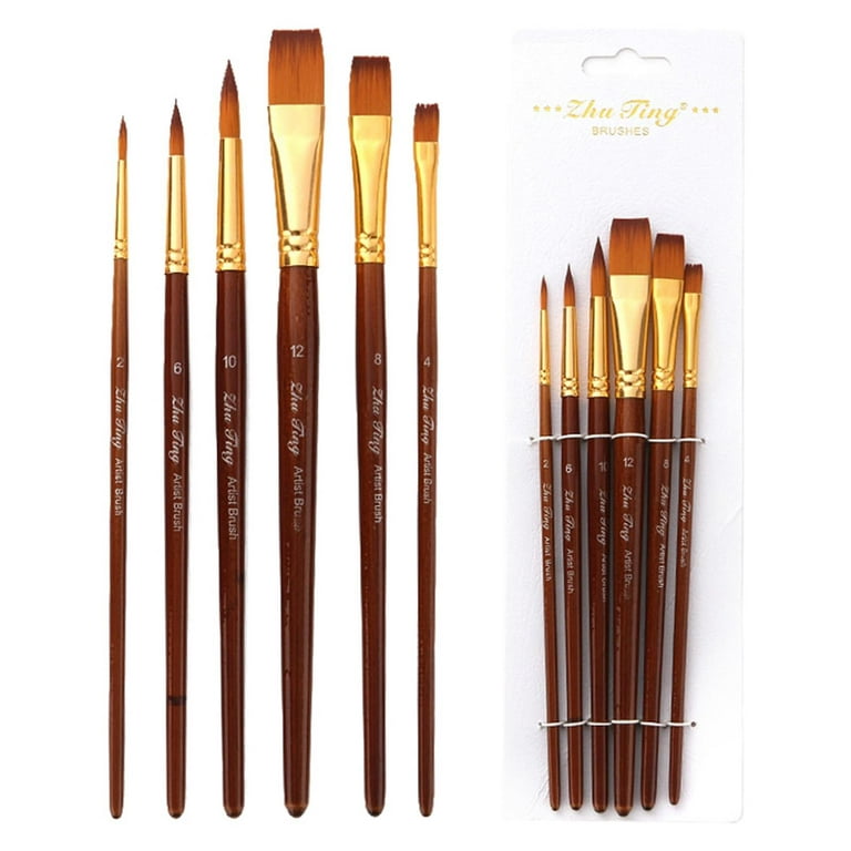 Paint Brushes Set Nylon Hair Wooden Handle Artists Paintbrushes For  Children Adults Beginners For Acrylic Oil Gouache Nail Body - Paint Brushes  - AliExpress