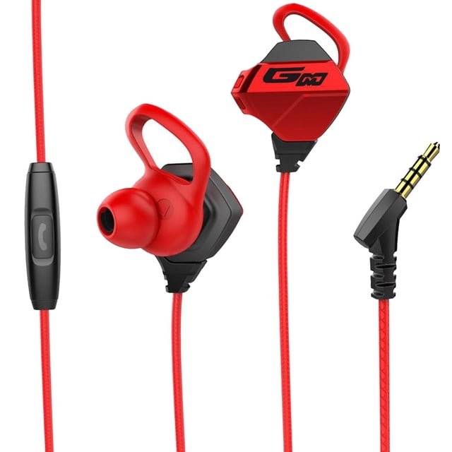 Auriculares para juegos, aislamiento de ruido Estéreo Bajo Auriculares intrauditivos con micrófono Cable de extensión de cable largo de 47 pulgadas Auriculares Auriculares para computadora rojo