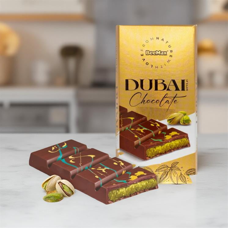 Beemax, Dubai Chocolate Bar, 7.4oz, Pistachios and Tahini