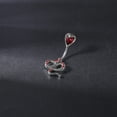 thumbnail image 4 of ZS 14G Snake Belly Button Ring Platinum Navel Piercing Red Crystal Belly Piercing, 4 of 5