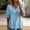 A1-Light Blue, variant on Tunic with Frayed Trim 3/4 Length Sleeve Tassel Trim Blouse Fringe Trim Layered Ruffle Sleeve Tunic V Neck Tunic Top Summer Blouses Linen Tunic Womens Blouses Gauze Work Blouse Red M