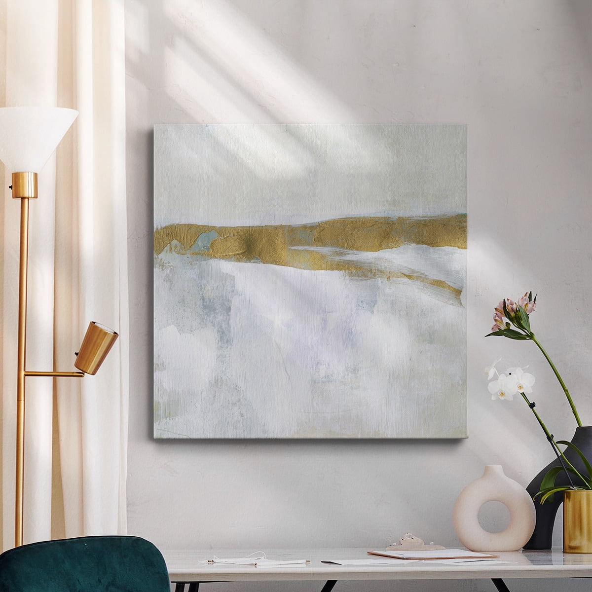 Wexford Home Gold Ribbon Horizon II-Premium Gallery Wrapped Canvas, 10" x 10" - Ready to Hang