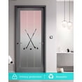 thumbnail image 5 of Window Privacy Film Pink Gray Ombre Stained Glass Window Film Decorative Sun Block Window Cover Black Hockey Sticks Minimalist Style Window Clings Static Adhesive Sticker for Bathroom 19.6"x39.3", 5 of 7