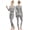 Grey, variant on Womens 2-Piece Thermal Underwear Set Long Sleeve Top & Leggings Base Layer - Black - Medium
