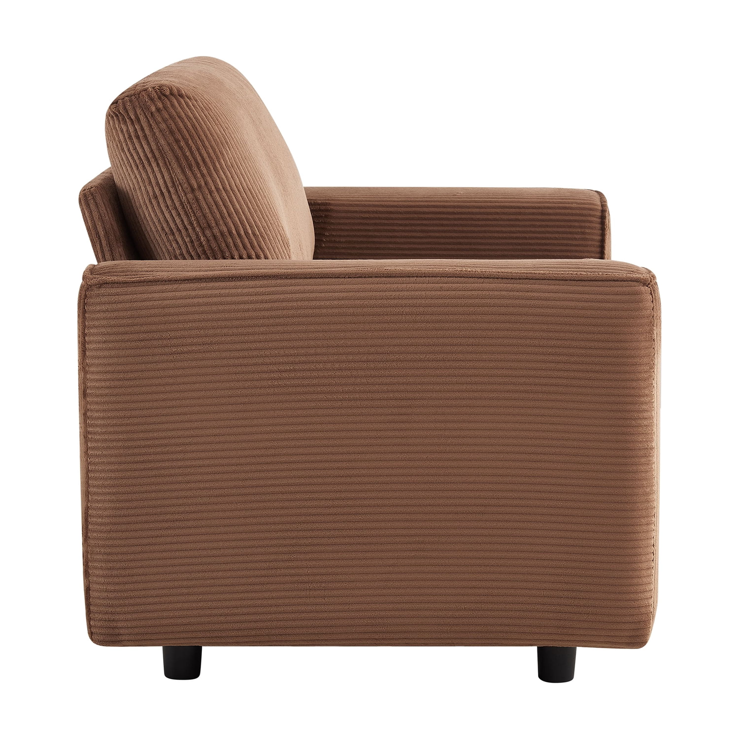 Modern Contemporary Upholstered Corduroy Plush Tufted Chair, Brown