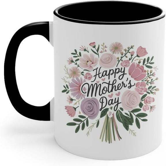 Happy Mother's Day Coffee Mug, Funny Mother's Day - 11oz,15oz Deluxe Double-Sided Coffee Tea Mug (Navy Accent Mug)