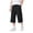 Black&&100, variant on CONROSES Men's Capri Sweatpants Baggy Wide Leg Sweat Pants for Men Solid Elastic Waist Drawstring Fall Athletic Jogger Trousers with Pocket