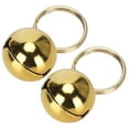 2pcs Golden Round Copper Bells for Dog Cat AntiLost Collar Decoration