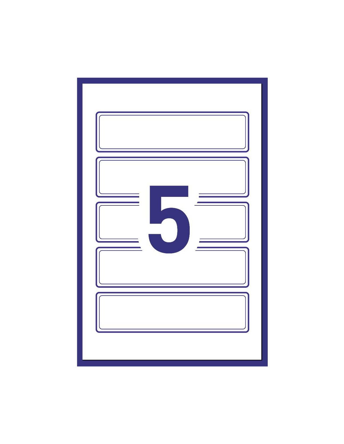 Avery Étiquettes pour couvertures de rapport permanentes à bordure bleu, 5 étiquettes/feuille, 3 feuilles/paquet - 20267