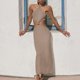 thumbnail image 2 of Moda mujer fiesta sólido sin mangas halter sin tirantes chaleco vestido largo Fridja  hj3006, 2 of 9