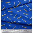 thumbnail image 3 of Soimoi Blue Cotton Duck Fabric Bow & Dragonfly Insect Printed Fabric 1 Yard 42 Inch Wide, 3 of 3