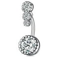 thumbnail image 2 of 2 piercings de ombligo de acero quirúrgico para mujer, piercing de ombligo con forma de corazón de ópalo dorado colgante, anillo de ombligo curvado inverso, 2 of 5