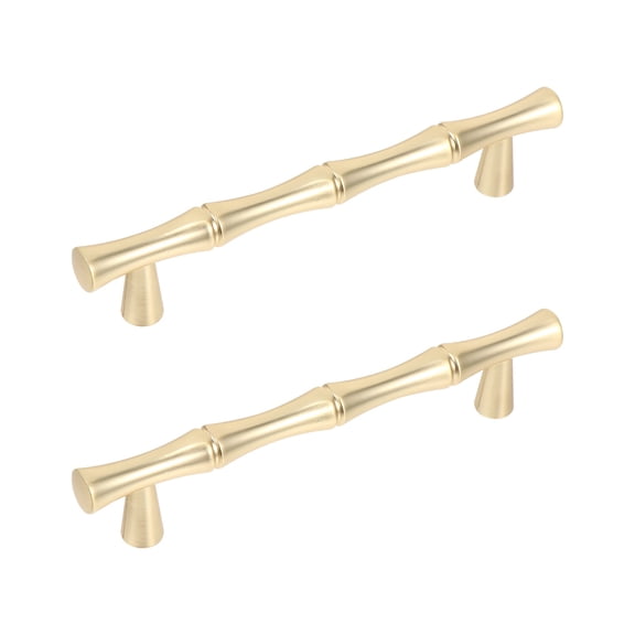 OUNONA  2 Pcs Pull Ring Gold Knob Antique Bamboo Handle Drawer Home Decorative
