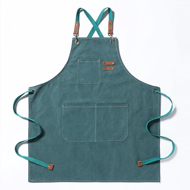 Toystoory Delantal de lona, delantales de trabajo gruesos, fundas de delantales, ropa de trabajo cómoda, accesorio de cubierta, vestido para el Utensilios de cocina Verde Toystoory HA011664-06
