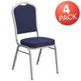 thumbnail image 4 of 4 Pk. HERCULES Series Crown Back Stacking Banquet Chair in Navy Fabric - Silver Frame, 4 of 9