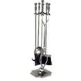 thumbnail image 1 of Dagan 7532 Ensemble d'Outils de Cheminée - Rail sur Base, Étain - 5 Pcs, 1 of 1