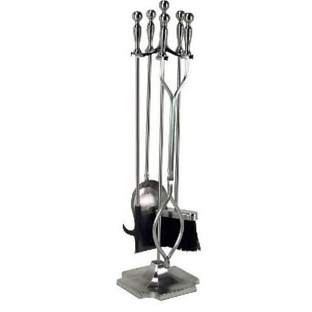 

Fireplace Tool Set - Rail on Base Pewter - 5 Piece
