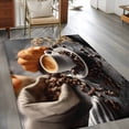 thumbnail image 3 of Coffee Beans Area Rug 4'x6', Hot Latte Cup Bread Rustic Cafe Time Washable Non-Slip Rugs, Low Pile Large Carpet for Living Room Bedroom Dining Room Kitchen Office Indoor Mat, 3 of 9