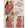 thumbnail image 2 of Anbech Women Heart Printed Plus Size T-Shirts Graphic LOVE Heart Print Short Sleeves Tees Cute Oversize T-Shirt with Round Neck, 2 of 8