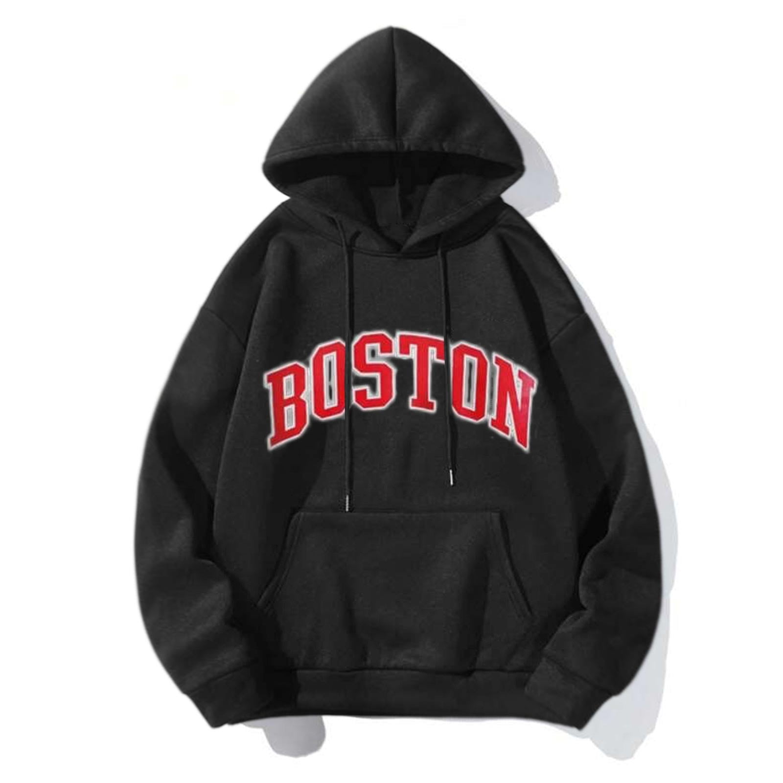 Men's Long Sleeve Boston Sweatshirts Oversized Lightweight Pullover Casual Hooded Sweater Printed Coat Casual Tops Casual Hoodies , S-3XL
