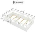 thumbnail image 7 of Miniyam Wood Twin Size Floor Bed with High Guardrail, White, 7 of 7