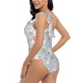 thumbnail image 4 of Rateoe Bunny cartoon with easter Pattern Women One Piece Swimsuits Tummy Control One Shoulder Bathing Suits Ruffle Swimwear-XX-Large, 4 of 6