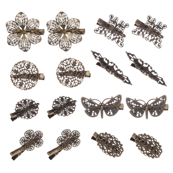 16Pcs Retro Butterflies Hair Clips Chic Hairpins Duckbill Barrettes Hair Decor