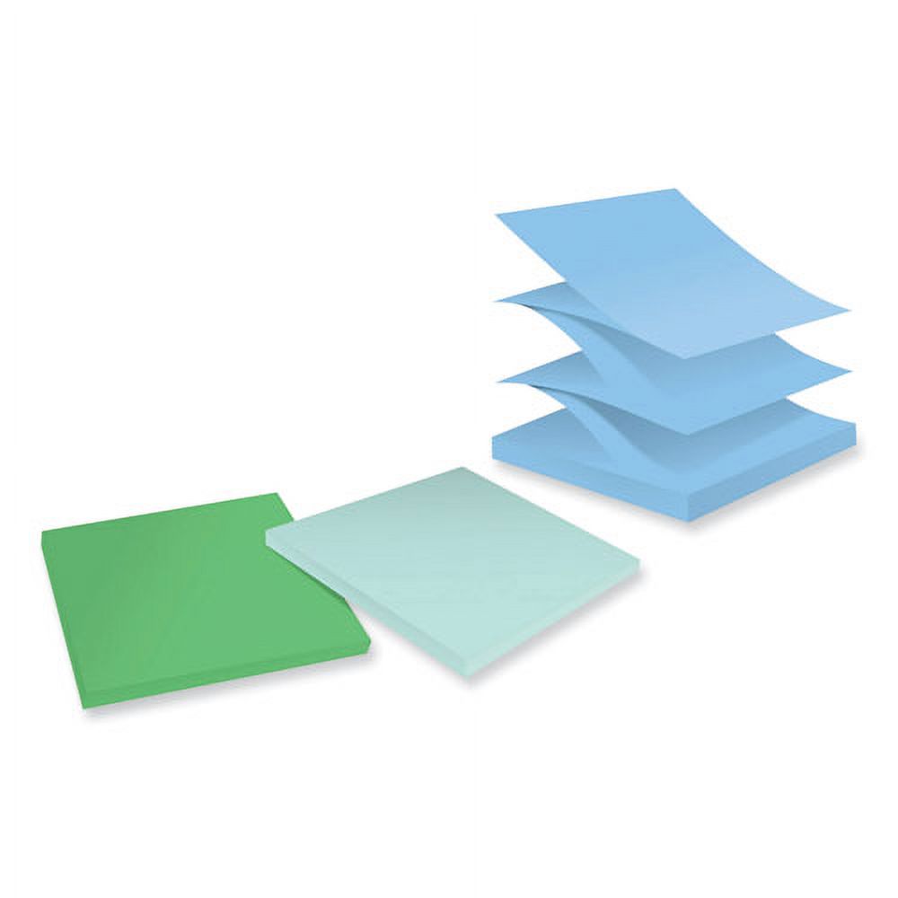 100% recycled paper super sticky notes, 3" x 3", oasis, 70 sheets/pad, 6 pads/pack | Bundle of 10 Packs