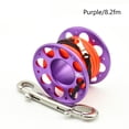 thumbnail image 3 of Keep Diving Spool Reel Portable Solid Color Polyester Rope Reels Freediving Fishing Underwater Accessories with Double End Hook Purple 15m, 3 of 8