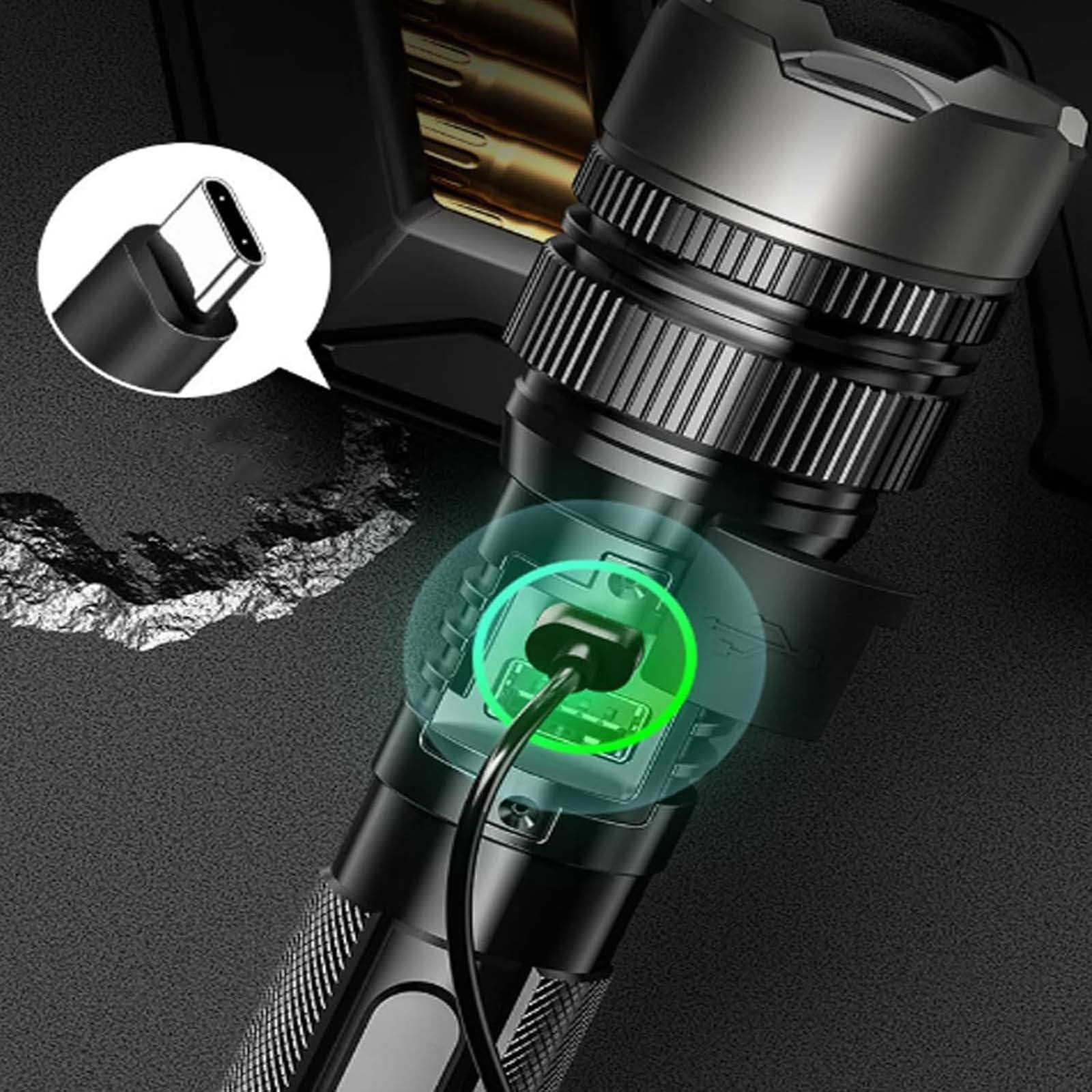Rechargeable Tactical Flashlights High Lumens - Super Bright LED Powerful Flash Light, Zoomable with LCD Digital Display, 5 Mode, Waterproof, Powerful Tactical Flashlight for Emergencies Camping