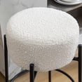 thumbnail image 6 of Modern Counter Height Bar Stools Set of 3, Black Swivel Bar Stools Boucle for Kitchen Island, 26" Comfortable Upholstered Counter Chairs, 6 of 15