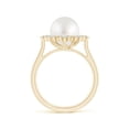 thumbnail image 2 of Angara South Sea Cultured Pearl Cushion Halo Engagement Ring in 14K Yellow Gold for Women | June Birthstone Jewelry for Her, 2 of 8