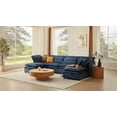 thumbnail image 3 of Modern Polyester U-Shaped Sofa with Double-Layer Cushions, 6-Seater, Storage Function, Convertible to Bed, Living Room Furniture, 3 of 23
