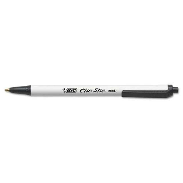 Bic Corporation Clic Stic Stylo à Bille Rétractable, 1 mm, Noir, 24/pqt