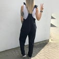 thumbnail image 6 of Dyegold Jumpsuits for Women Casual, Wide Leg Jumpsuits for Women Feather Print Casual Front Button Loose Playsuit Overalls Sleeveless ​Square Neck ​Rompers Black_Friday, 6 of 8