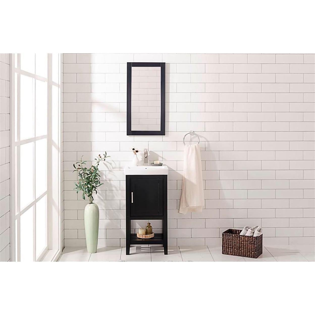 Furniture Indoor Home Decorative Bathroom, Kitchen 18" Espresso Sink Vanity