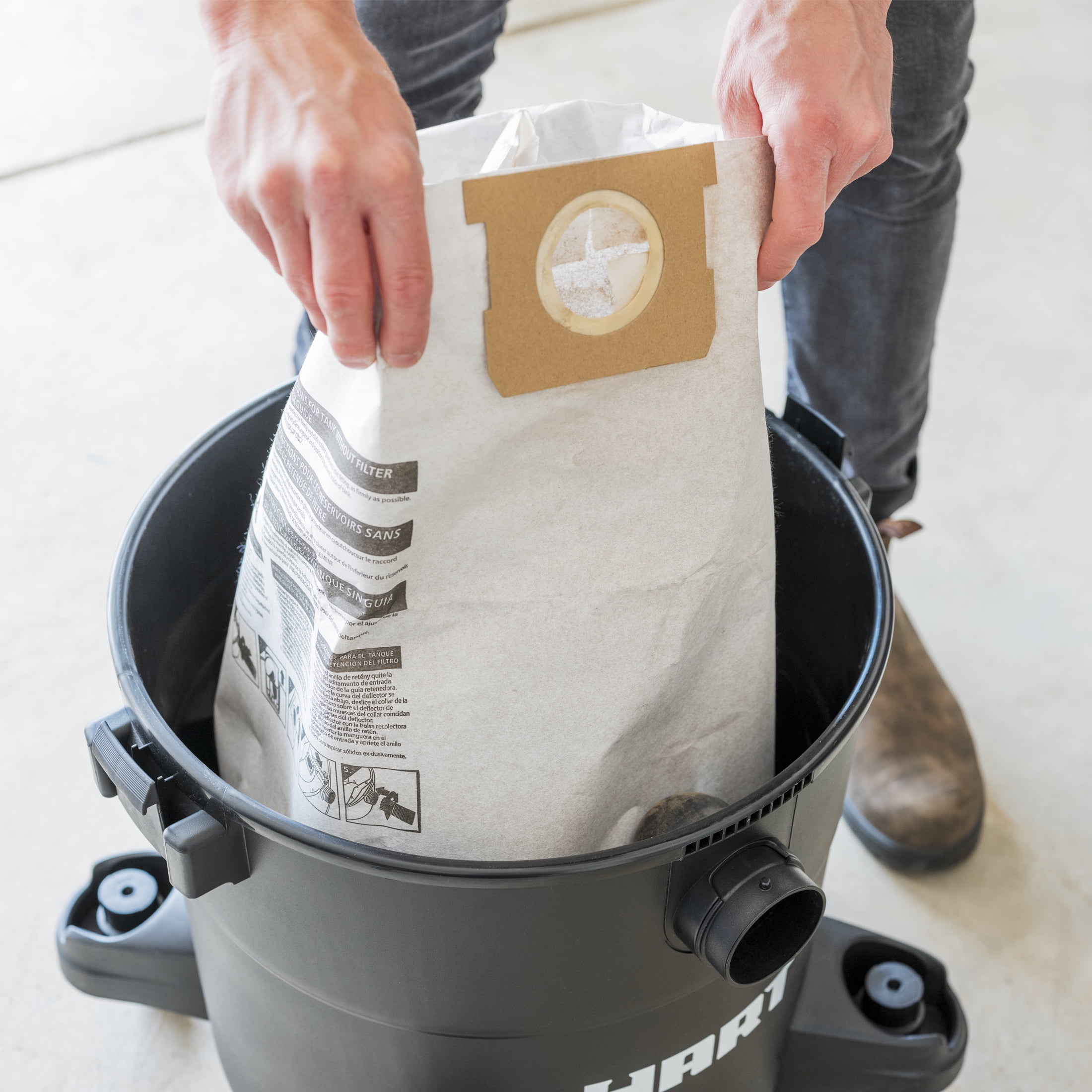 HART Standard Dust Bag, 3-Pack, VDBL 3701, Fits 10 to 16 Gallon Wet/Dry Vacuum Cleaners