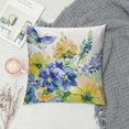 thumbnail image 2 of GOSMITH  Throw Pillow Cover Watercolor Floral Wildflowers Blue Yellow Summer Floral Butterflies Animal Cute Decor Lumbar Pillow Case Cushion for Sofa Couch Bed Standard White, 2 of 5