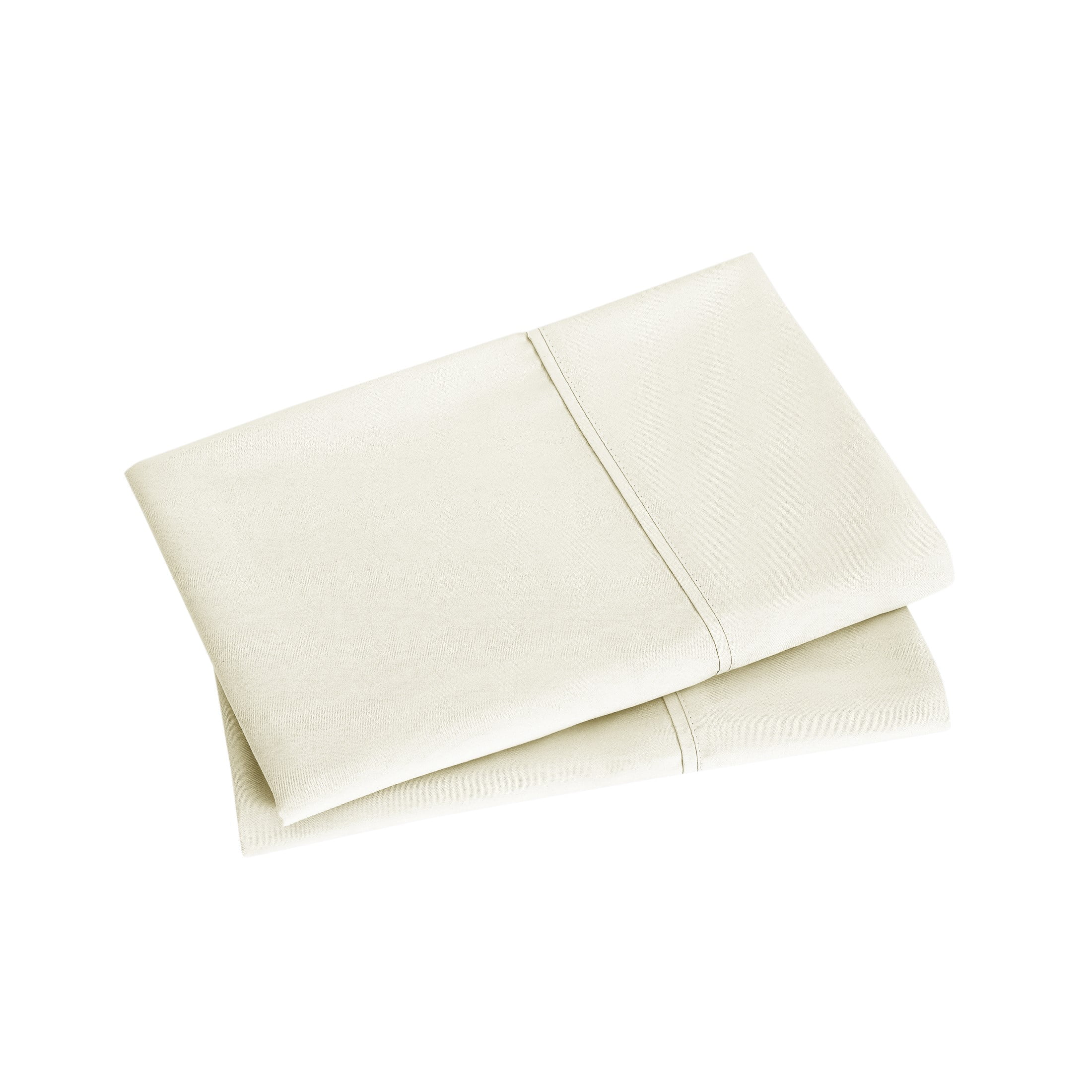 Mainstays Super Soft Brushed Microfiber Pillowcase Set, Soft Ivory, Standard/Queen, 2 Piece
