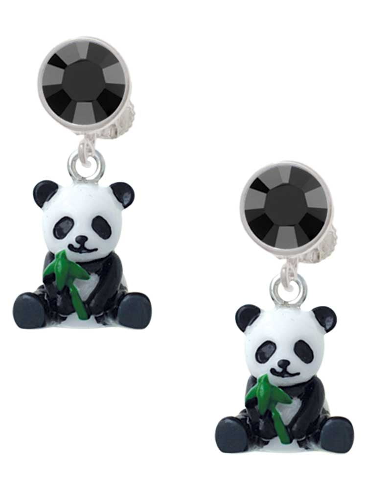 panda clip on earrings